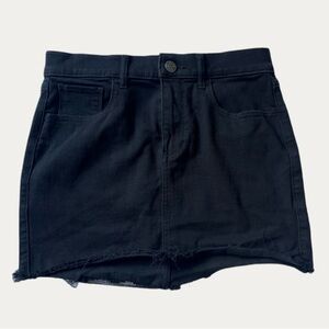 Express Straight Black Denim Mini Skirt